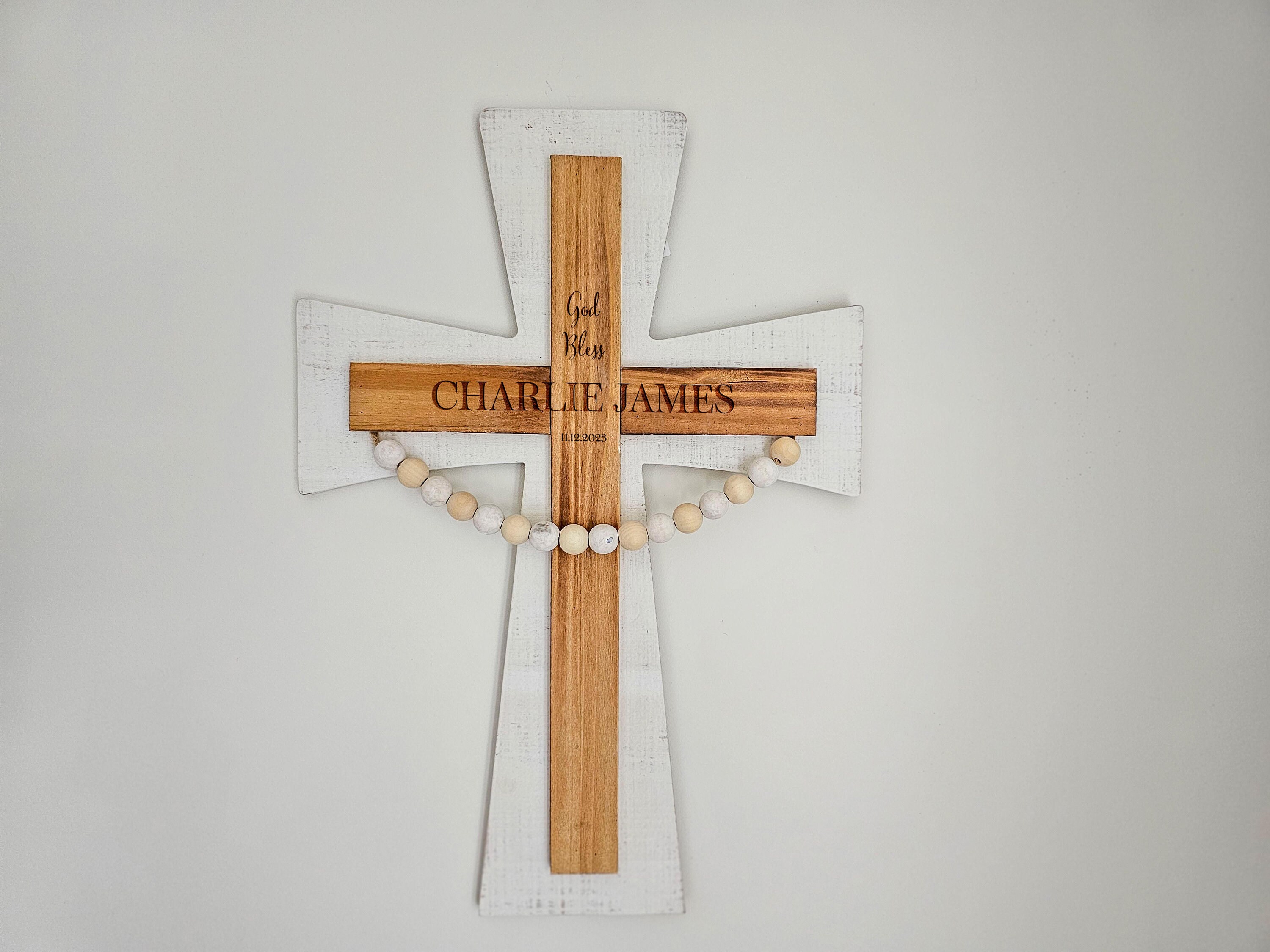 Personalized Wooden Cross, Engraved Wall Cross, Religious Gift, Custom ...