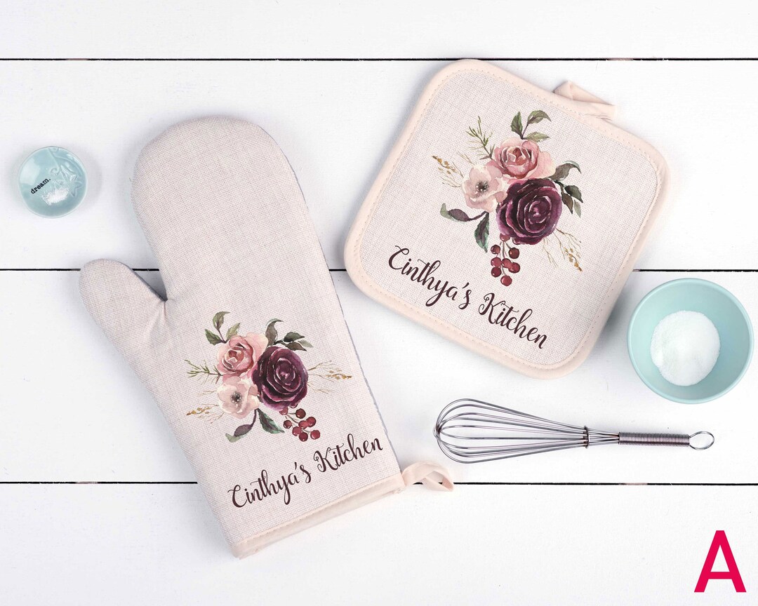 Customized Oven Mitt, Personalized Oven Mitt, Personalized Kitchen Gift