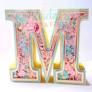M LETRA 3D SHADOW BAILARINA - Abcvip febrero - archivos studio, svg, cwprj brother scanncut