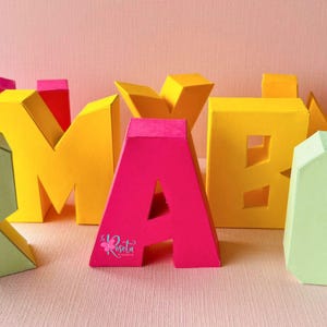3D-letter, rechte 3D-letters - SVG-bestanden, Studio, Brother Scanncut. Cameo, Cricut, broer Scanncut, Juliet
