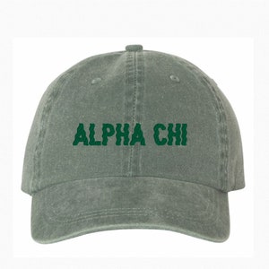 Cappello da baseball della sorellanza Alpha Chi Omega / Berretto ricamato greco in colore personalizzato / Regalo per la piccola sorellina