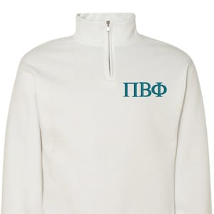 Pi Beta Phi Sorority Quarter Zip Fleece Jacket / Custom Color Greek Embroidered Crewneck Pullover / Big Little Sister Gift