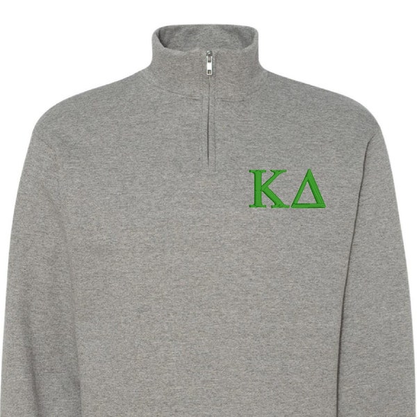 Kappa Delta Sorority Quarter Zip Fleece Jacket / Custom Color Greek Embroidered Crewneck Pullover / Big Little Sister Gift