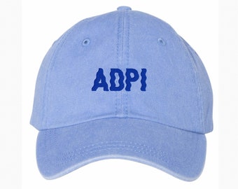 Alpha Delta Pi Sorority Baseball Hat / Custom Color Greek Embroidered Cap / Big Little Sister Gift