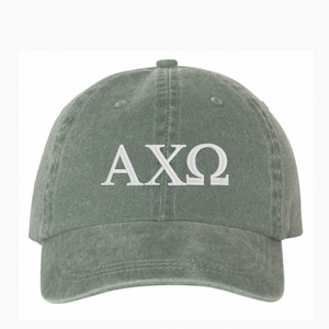Cappello da baseball della sorellanza Alpha Chi Omega / Berretto ricamato greco in colore personalizzato / Regalo per la piccola sorellina