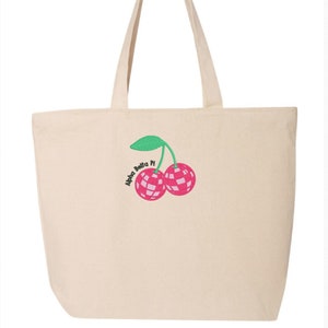 Alpha Delta Pi Embroidered Sorority Tote Bag with Zipper / ADPI Greek Cotton Canvas Bag / Big Little Sister Gift / Bid Day Tote Bag