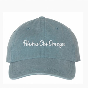 Cappello da baseball della sorellanza Alpha Chi Omega / Berretto ricamato greco in colore personalizzato / Regalo per la piccola sorellina