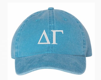 Delta Gamma Sorority Baseball Hat / Custom Color Greek Embroidered Cap / Big Little Sister Gift