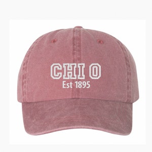 Cappello da baseball della sorellanza Chi Omega / Berretto ricamato greco in colore personalizzato / Regalo per la piccola sorella maggiore