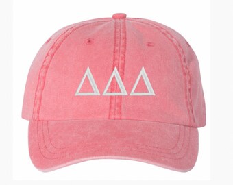 Delta Delta Delta Sorority Baseball Hat / Custom Color Greek Embroidered Cap / Big Little Sister Gift