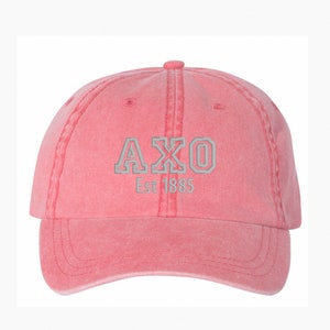 Cappello da baseball della sorellanza Alpha Chi Omega / Berretto ricamato greco in colore personalizzato / Regalo per la piccola sorellina
