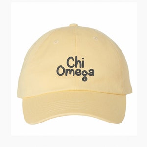 Cappello da baseball della sorellanza Chi Omega / Berretto ricamato greco in colore personalizzato / Regalo per la piccola sorella maggiore
