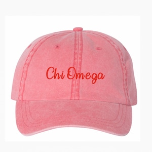 Cappello da baseball della sorellanza Chi Omega / Berretto ricamato greco in colore personalizzato / Regalo per la piccola sorella maggiore