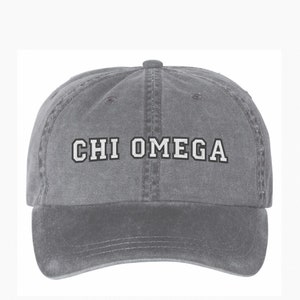 Cappello da baseball della sorellanza Chi Omega / Berretto ricamato greco in colore personalizzato / Regalo per la piccola sorella maggiore