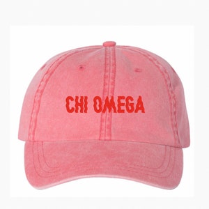 Cappello da baseball della sorellanza Chi Omega / Berretto ricamato greco in colore personalizzato / Regalo per la piccola sorella maggiore