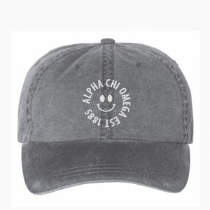 Cappello da baseball della sorellanza Alpha Chi Omega / Berretto ricamato greco in colore personalizzato / Regalo per la piccola sorellina
