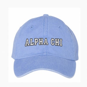 Cappello da baseball della sorellanza Alpha Chi Omega / Berretto ricamato greco in colore personalizzato / Regalo per la piccola sorellina