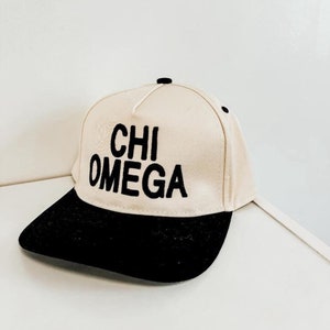 Cappello da camionista Chi Omega Sorority Puff / Cappellino ricamato con colori personalizzati / Grande regalo per sorellina