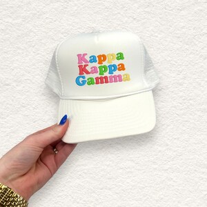Kappa Kappa Gamma Trucker Hat / Custom Color Greek Embroidered Cap / Big Little Sister Gift