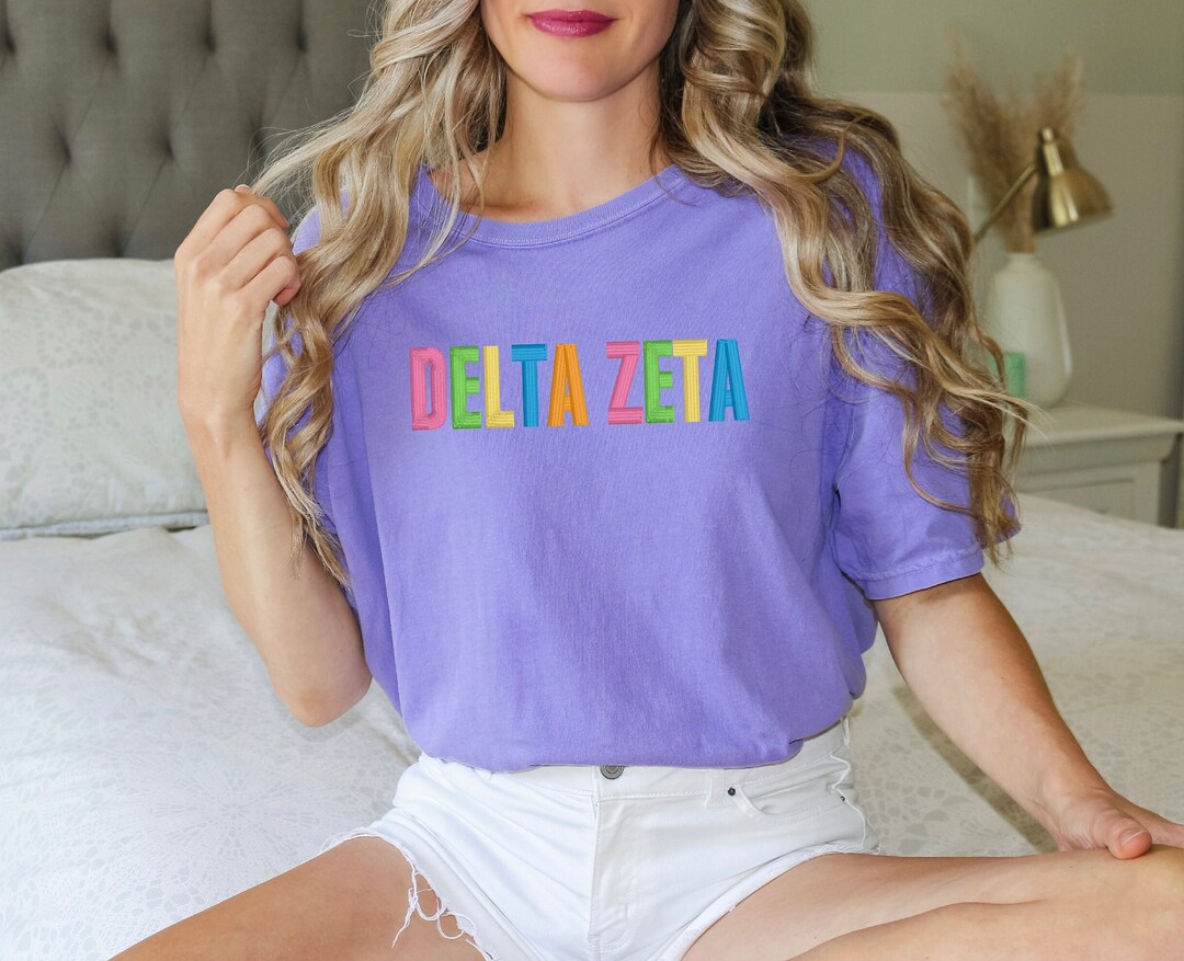 Delta Zeta Sorority Colorful Chapter Shirt / Custom Color Greek ...