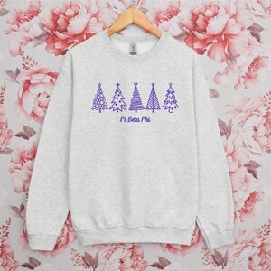 Pi Beta Phi Sorority Christmas Santa Crewneck / Custom Color Greek Embroidered Gildan 18000 Sweatshirt / Big Little Sister Gift