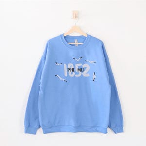 Sorority Phi Mu / Bluza z haftem greckim Gildan 18000 w niestandardowym kolorze / Prezent dla małej siostry