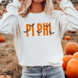 Pi Beta Phi Sorority Halloween / Custom Color Greek Embroidered Gildan 18000 Sweatshirt / Big Little Sister Gift