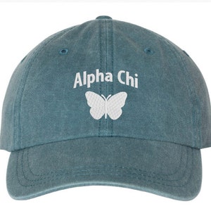 Cappello da baseball della sorellanza Alpha Chi Omega / Berretto ricamato greco in colore personalizzato / Regalo per la piccola sorellina