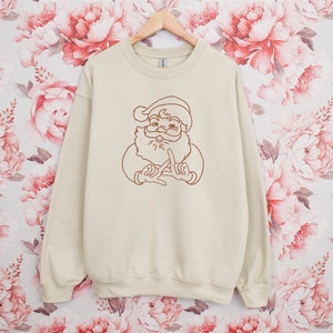 Delta Zeta Sorority Christmas Santa Crewneck / Custom Color Greek Embroidered Gildan 18000 Sweatshirt / Big Little Sister Gift