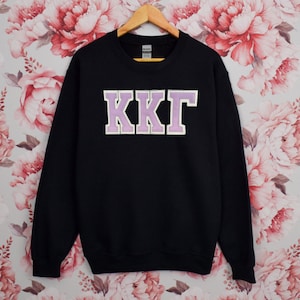 Kappa Kappa Gamma Sorority Applique Crewneck / Color personalizado griego bordado Gildan 18000 sudadera / Big Little Sister Gift