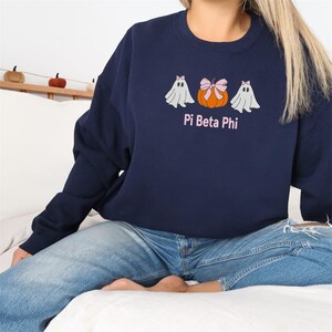 Pi Beta Phi Sorority Halloween / Custom Color Greek Embroidered Gildan 18000 Sweatshirt / Big Little Sister Gift