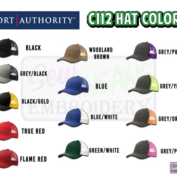 Embroidered Port Authority Hat Etsy Embroidered Port Authority Hat Etsy
