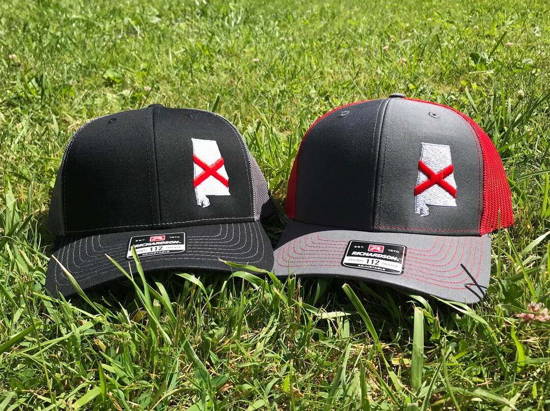 Alabama Flag Hat State Outline Embroidered Cap Etsy