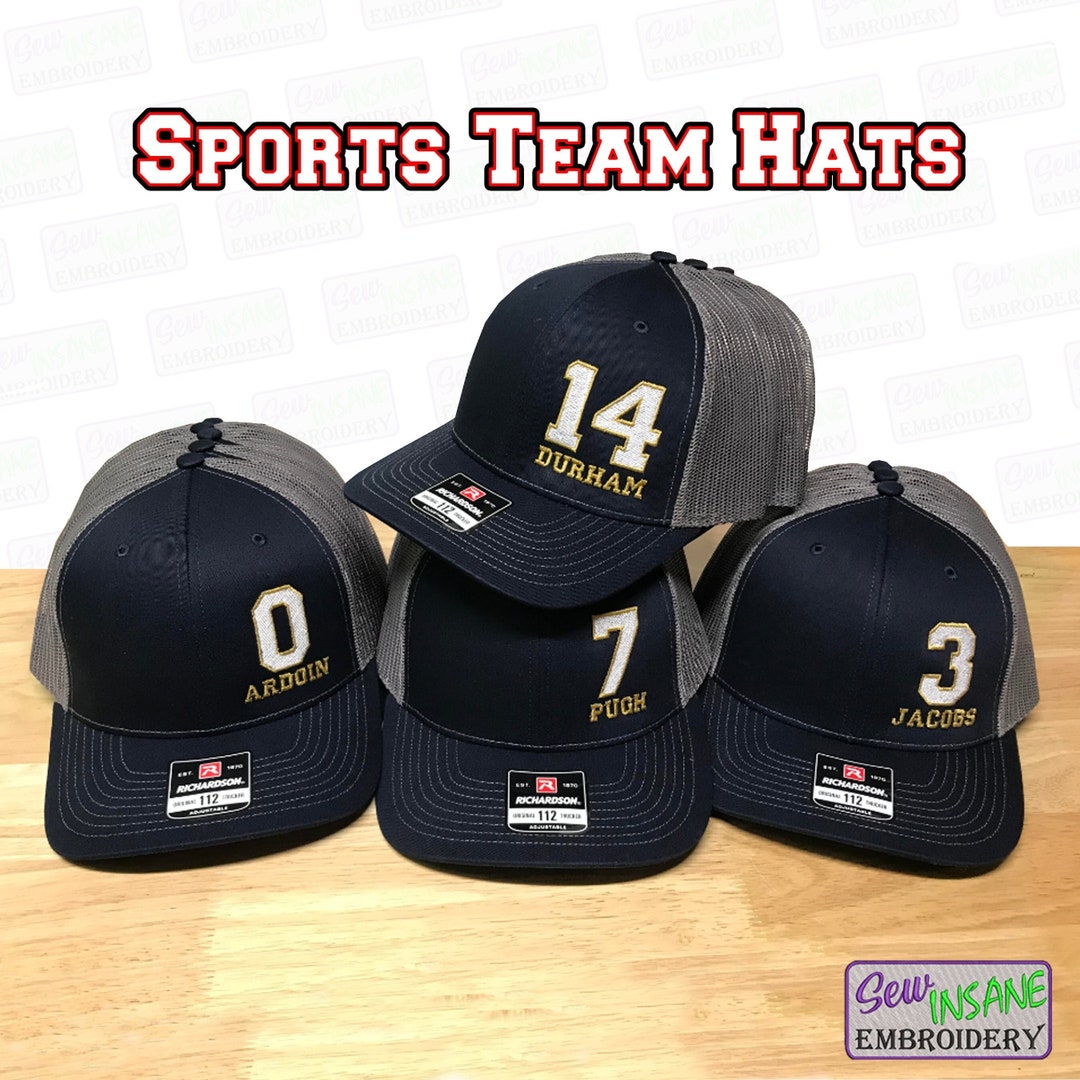 Sports Team Hats Embroidered Matching Team Hats Great for the Whole Team and Family Etsy