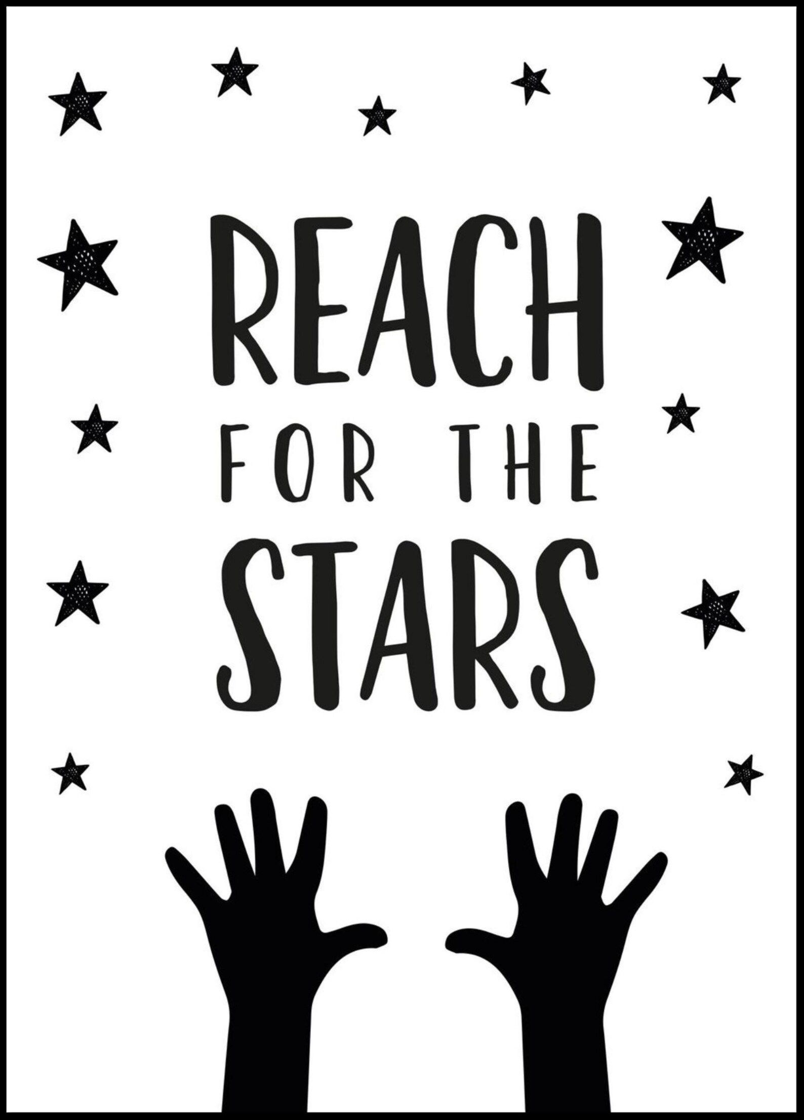 Reach for the Stars Poster Art Print Kids Bedroom Wall Decor Etsy