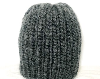 Premium Cozy Wool Knit Hat Adult, Black and White, Handmade - Etsy