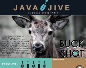 Buck Shot Hunter's Blend Fresh Roasted 12 oz Bag of Gourmet Coffee