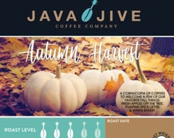 Autumn Harvest Fall Blend 12 oz Fresh Roasted Bag of Gourmet Coffee