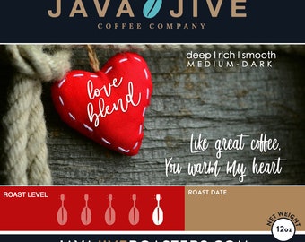 Love Blend Valentine's Day I Love You Gift Gourmet Fresh Roasted Organic Coffee 12 oz bag