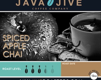 Spiced Apple Chai Flavored Fresh Roasted 12 oz Bag of Gourmet Coffee