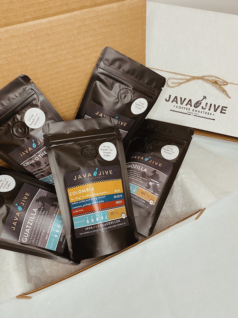 Sampler Set of 5 Gourmet Fresh Roasted Coffees, Gift Boxed - Etsy