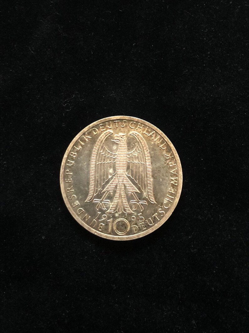 Ten German Mark 50th Anniversary Peace and Reconciliation 1995 Silver Coin