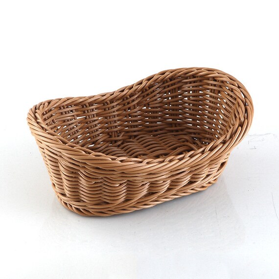 Oval Wicker Woven Basket Bread Roll Basket Serving Basket for Etsy