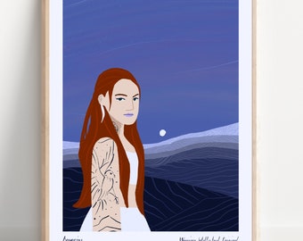 Zodiac Art Print A4- Aquarius, Star Sign, Giclée Print