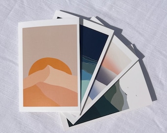 Set of Four Illustrated Nature Cards