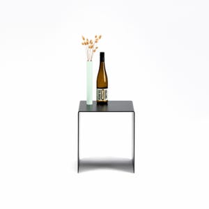 Sofa table side table metal | Coffee table | Lounge furniture | in- & outdoor | Design table | Living room table "ST-U" white, black and grey