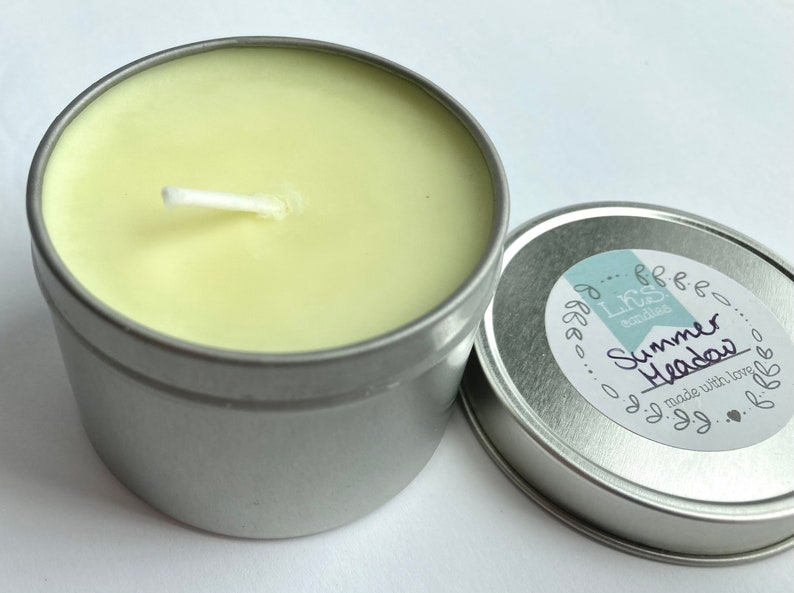 All-Natural Soy Wax Relaxation Essential Oil Infused Toxin Free Mini Summer Meadow Candle Odor Eliminating Spring Candle