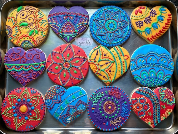 Henna Cookies | Mehndi Cookies | Lace Cookies | Customizable