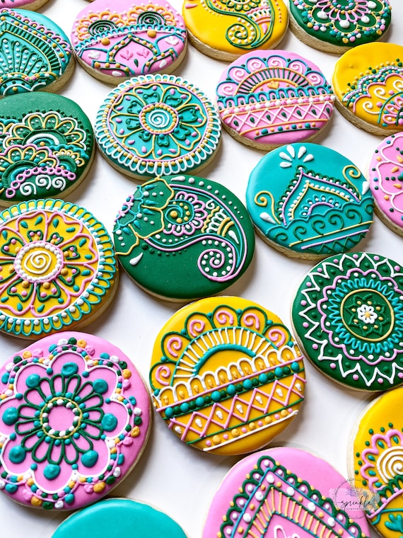 Henna Cookies | Mehndi Cookies | Lace Cookies | Customizable