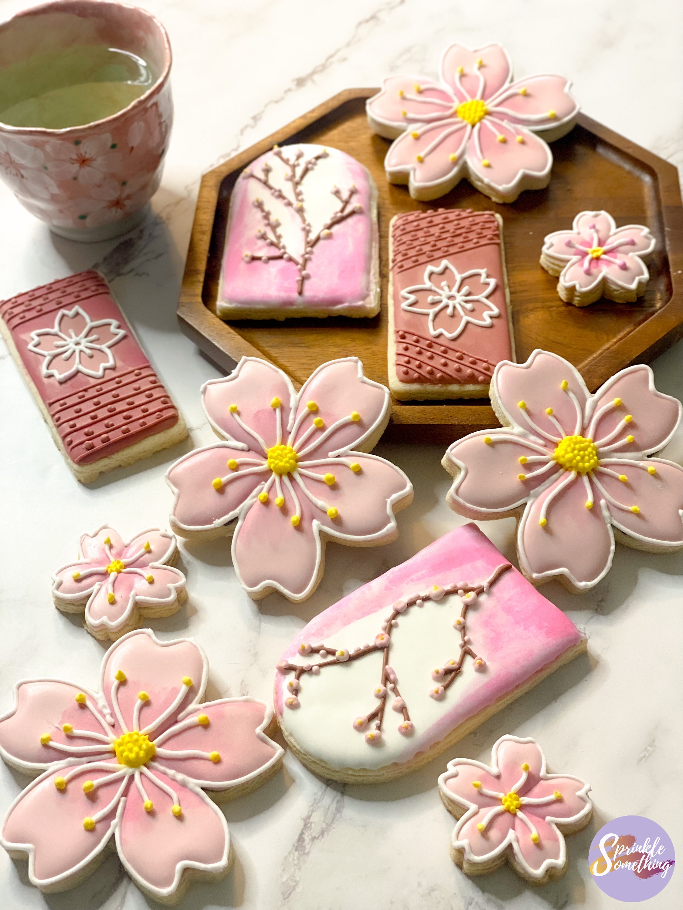 Cherry Blossom Royal Icing Sugar Cookies | Sakura Cookies | Flower